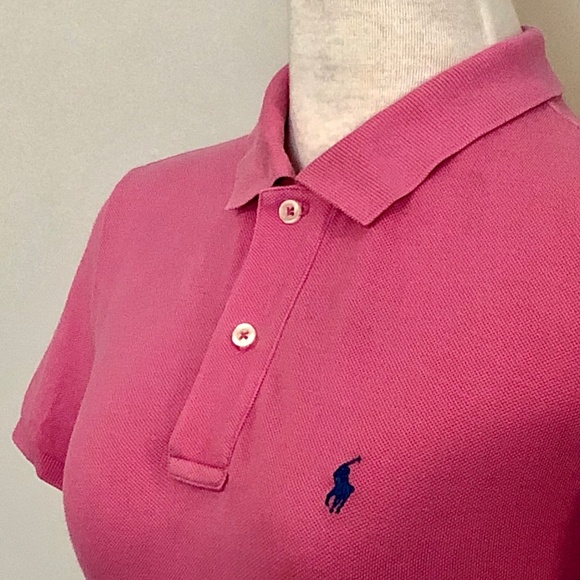Watermelon Pink Ralph Lauren Classic Polo T-Shirt - Picture 5 of 11